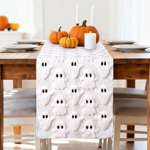 New Halloween Table Runner 13x72 Inch Ghost Soft Plush Halloween Home Decor,